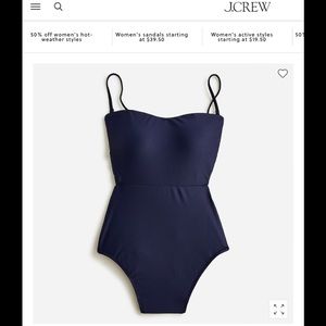 NEW JCrew cut out tie back navy blue bathing suit Size 10
